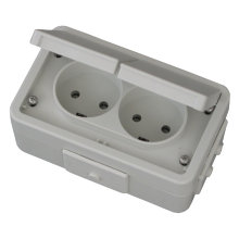 LK OPUS® 73 stikkontakt dobbelt vandret grå